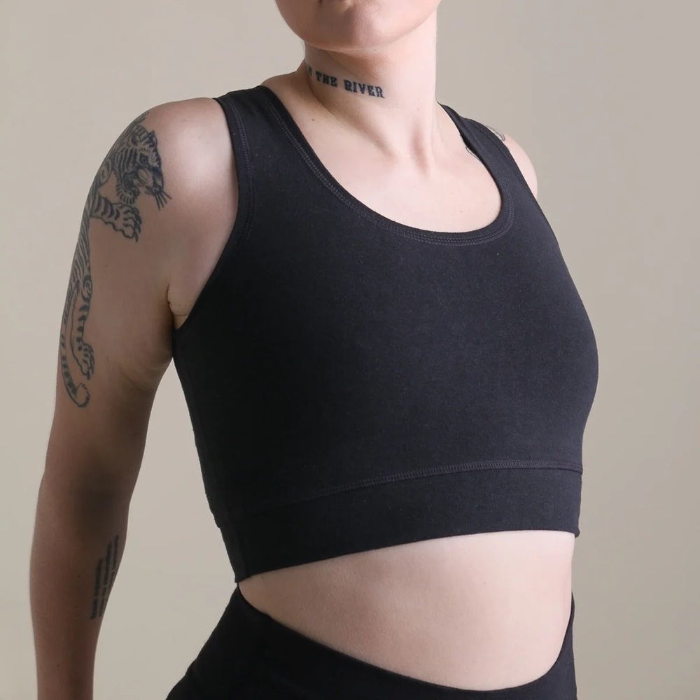 Conscious Clothing Cotton Hemp Bralette Black Size Large